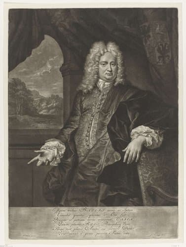 Portret van een man, mogelijk de jurist Johann Gottfried Bauer by Nicolaas Verkolje