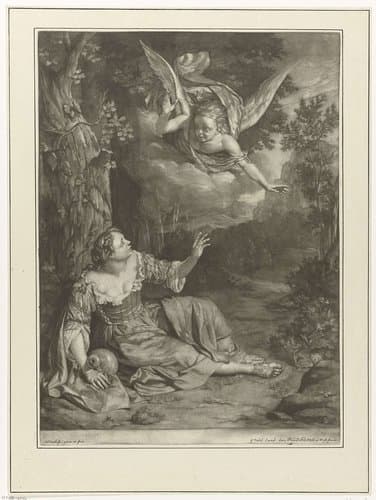 Hagar en Ismaël in de wildernis by Nicolaas Verkolje