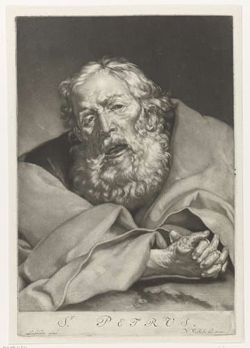 Boetvaardige Petrus by Nicolaas Verkolje