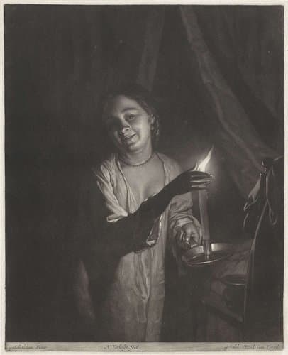 Vrouw in nachtkleding by Nicolaas Verkolje