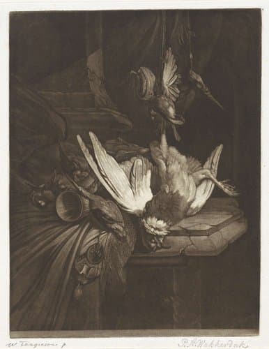 Stilleven met gevogelte by Pieter Anthony Wakkerdak