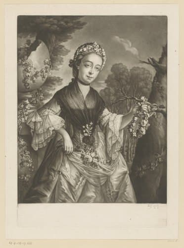 Portret van Elizabeth Chudleigh als Flora by Richard Brookshaw