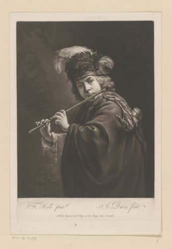 Portret van een onbekende jongen met fluit by John Dixon