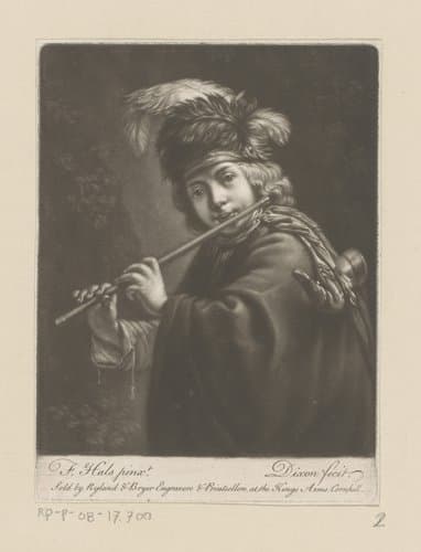 Portret van een onbekende jongen met fluit by John Dixon