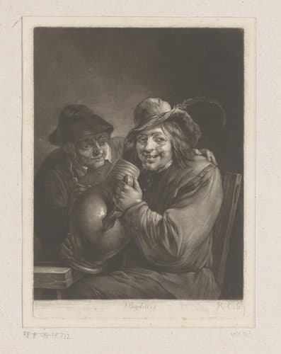 Twee mannen met een wijnkruik by Richard Earlom