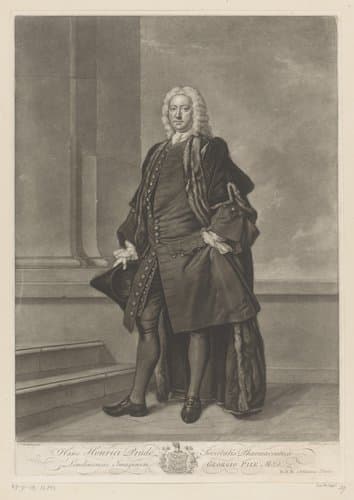 Portret van Henry Prude by John Faber (II)