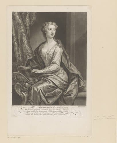 Portret van Anastasia Robinson by John Faber (II)