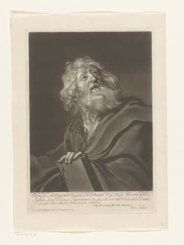 Oude man met boek by John Faber (II)
