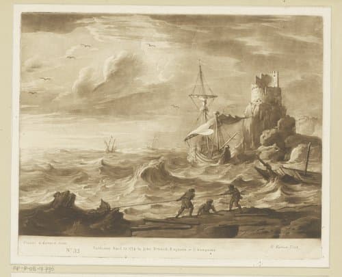 Storm op zee met schipbreuk by Richard Earlom