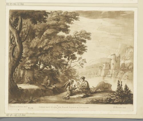 Landschap met de rust op de vlucht naar Egypte by Richard Earlom