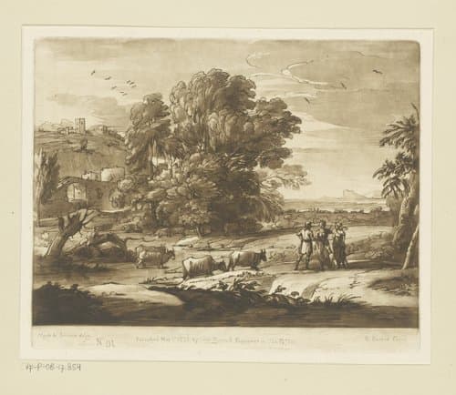 Landschap met Cephalus en Procris herenigd door Diana by Richard Earlom