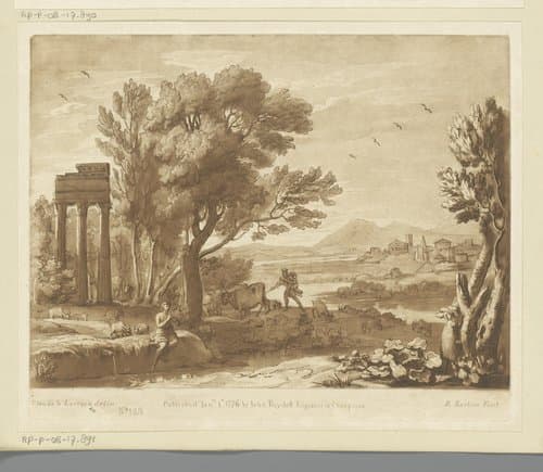 Landschap met Mercurius die het vee van Apollo steelt by Richard Earlom
