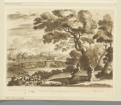 Landschap met Hagar en de engel by Richard Earlom