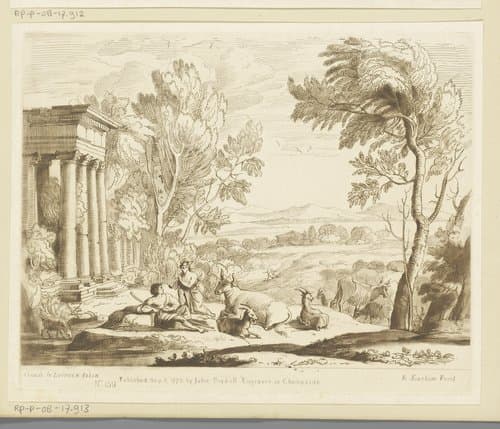 Landschap met Mercurius die Argus in slaap speelt met zijn fluit by Richard Earlom