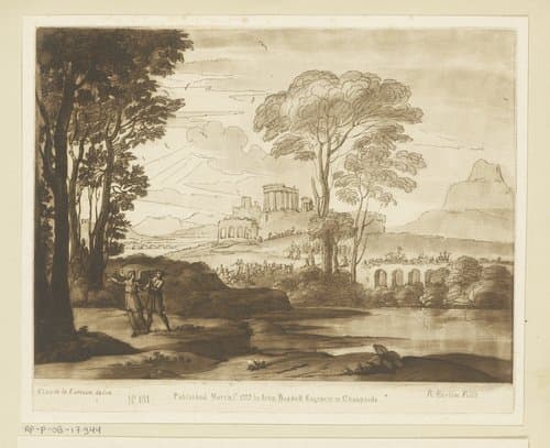 Landschap met Jacob worstelend met de engel by Richard Earlom