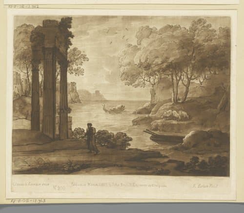 Kustgezicht met ruïne en Jonas en de walvis by Richard Earlom
