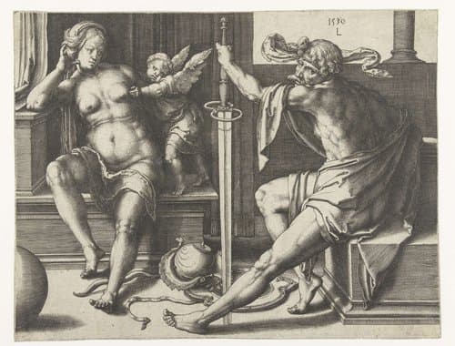 Mars, Venus en Cupido by Lucas van Leyden