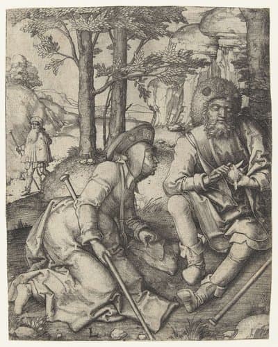 Drie pelgrims by Lucas van Leyden