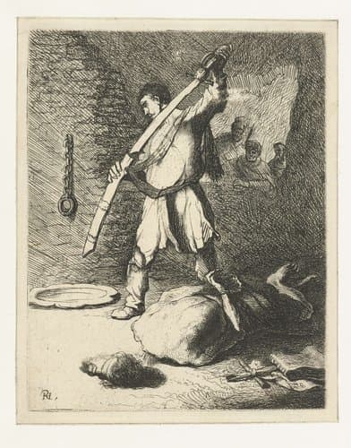 Onthoofding van Johannes de Doper by Rembrandt van Rijn