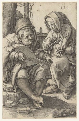 Musicerend paar by Lucas van Leyden
