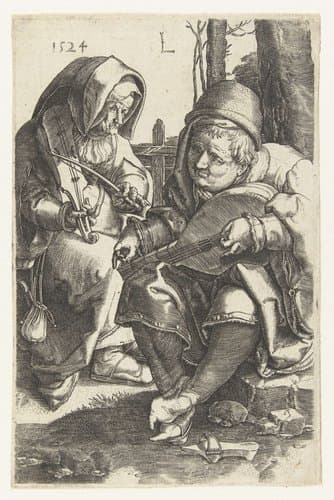 Musicerend paar by Jan Harmensz. Muller