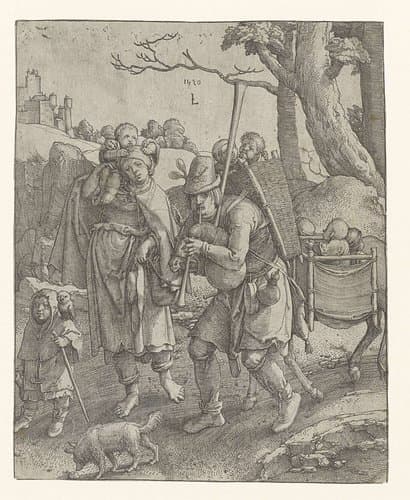 Uilenspiegel: de bedelaarsfamilie by Lucas van Leyden