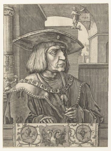 Portret van keizer Maximiliaan I by Jan Harmensz. Muller