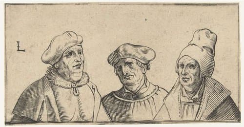 Drie mansportretten by anonymous