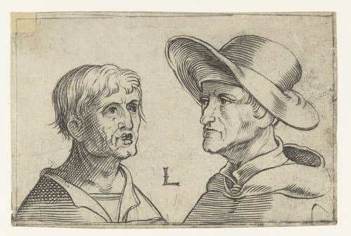 Twee mansportretten by anonymous