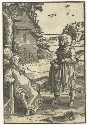 Het bloederige kleed van Jozef aan Jacob getoond by Lucas van Leyden