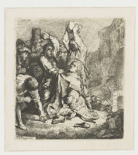 The stoning of St Stephen by Rembrandt van Rijn