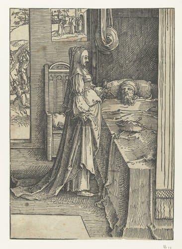 Izebel en koning Achab by Lucas van Leyden