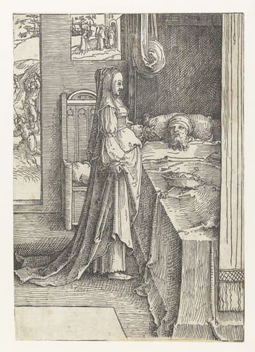 Izebel en koning Achab by Lucas van Leyden