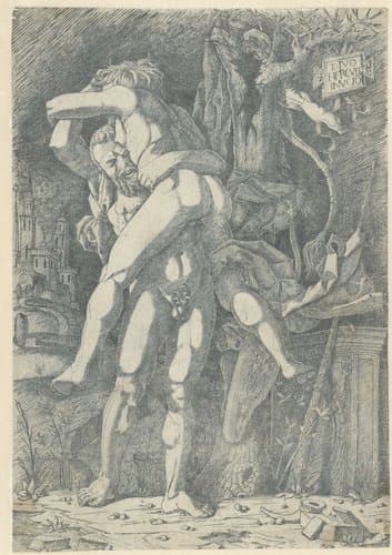 Hercules and Antaeus by Nicoletto da Modena