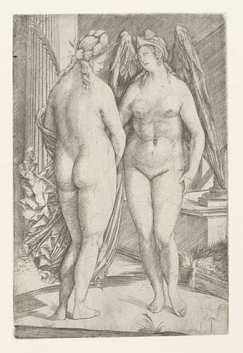 Allegorie met Victoria en Roem by Jacopo de'Barbari
