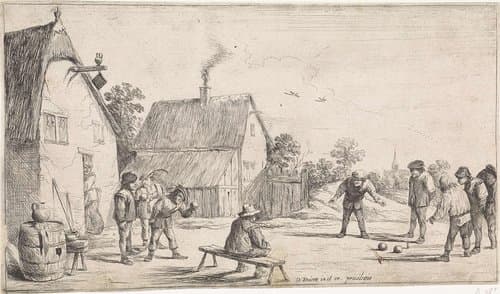 Boeren spelen jeu de boules by anonymous