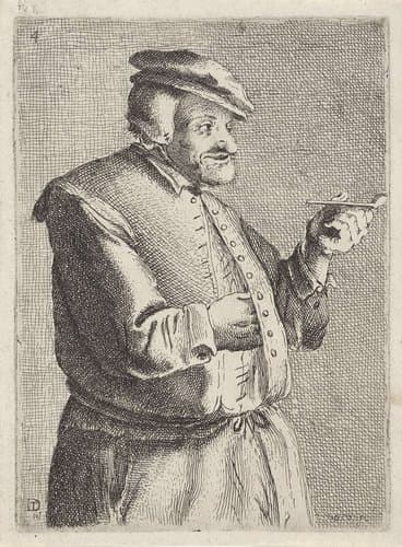 Man met een pijp in zijn linkerhand by Michiel Mosijn