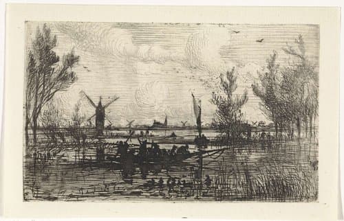 Hollands landschap by Johannes Tavenraat