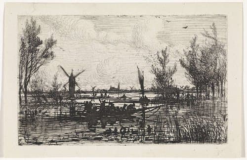Hollands landschap by Johannes Tavenraat