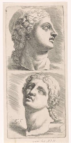 Studies voor een tekeningenboek naar klassieke sculpturen en figuren van Anthony van Dyck