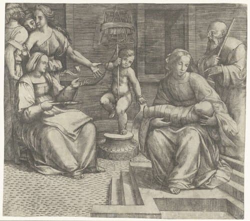 Heilige Familie met Elisabeth en Johannes de Doper by Giacomo Francia