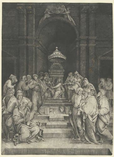 Christus tussen schriftgeleerden in tempel