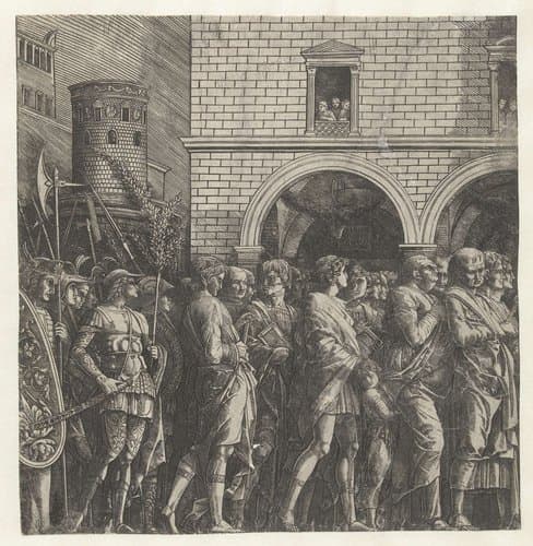Senatoren in triomftocht van Julius Caesar by Andrea Mantegna