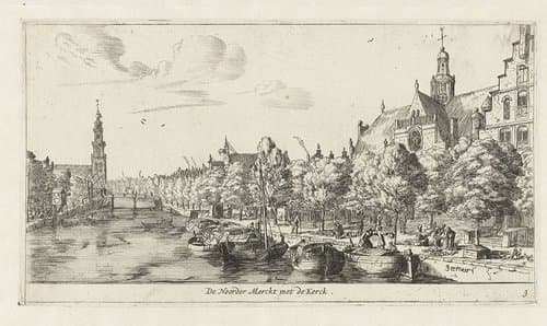 Noordermarkt met de Noorderkerk by Reinier Nooms