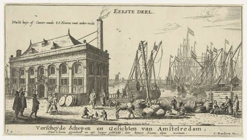 Verschillende schepen en stadsgezichten van Amsterdam, eerste deel by Reinier Nooms