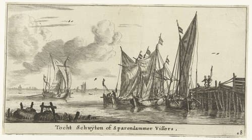 Tochtschuiten of Spaarndamse vissersboten by Reinier Nooms