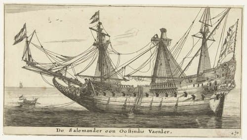 Het schip De Salamander by Reinier Nooms