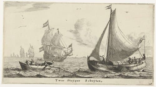 Twee Steÿger Schuÿten by Reinier Nooms