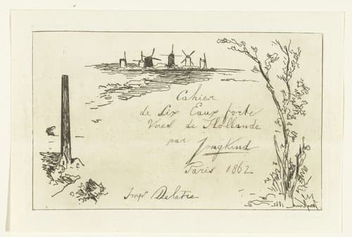 Titelblad voor een reeks van Hollandse gezichten by Johan Barthold Jongkind
