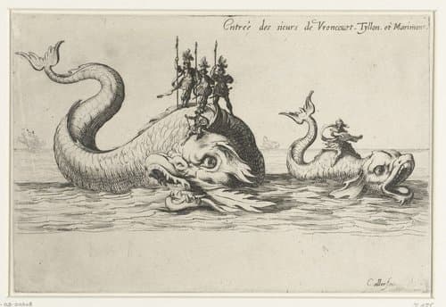 Entrée des sieurs de Vroncourt, Tyllon, et Marimont. by Jacques Callot